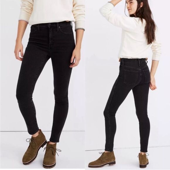 Madewell Denim - Madewell Petite 10" High Rise Skinny Jeans in Black Starkey Wash, Size 26P NWOT